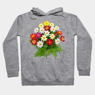 Bunch of Dahlias and Ferns Floral Photo Hoodie